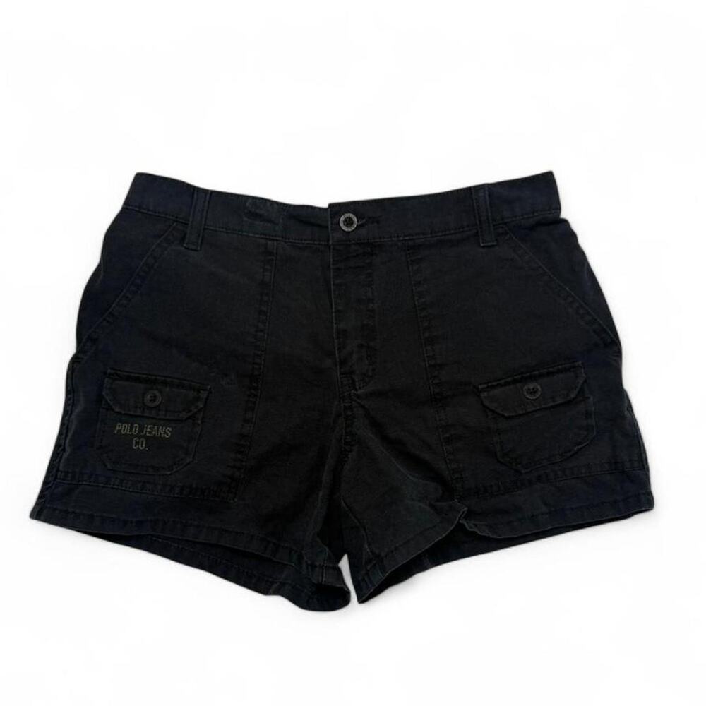 U.S. Polo Ralph Lauren Vintage Black Cargo Shorts Women Size 4 100% Cotton